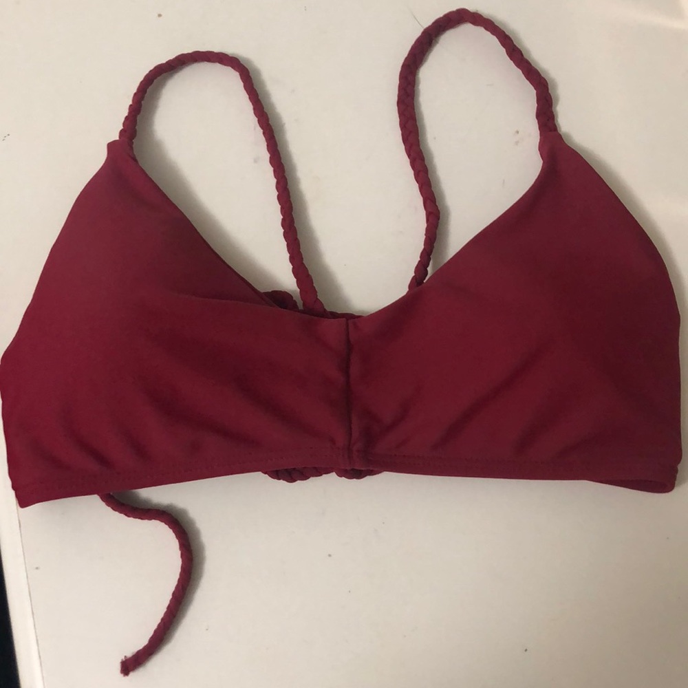 Maroon cupshe criss cross swim top